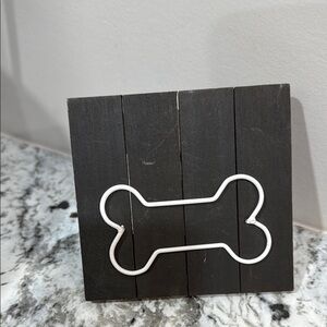 Dog Bone Wire Art on Wooden Plaque